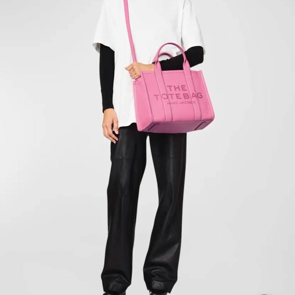 NWT Marc Jacobs bow Pink The Tote Bag –Leather Top-Handle & Crossbody - Medium - Picture 2 of 5